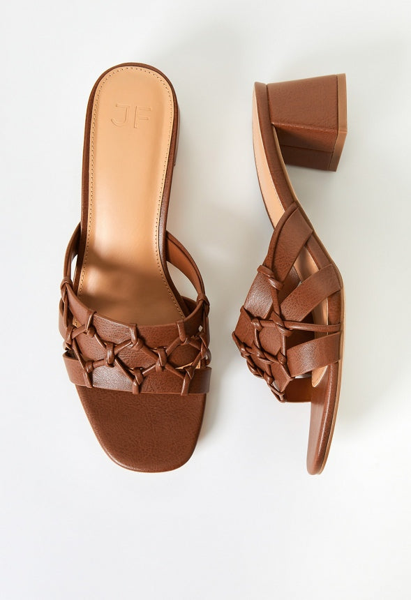 Meadow Heeled Sandal Leather Brown