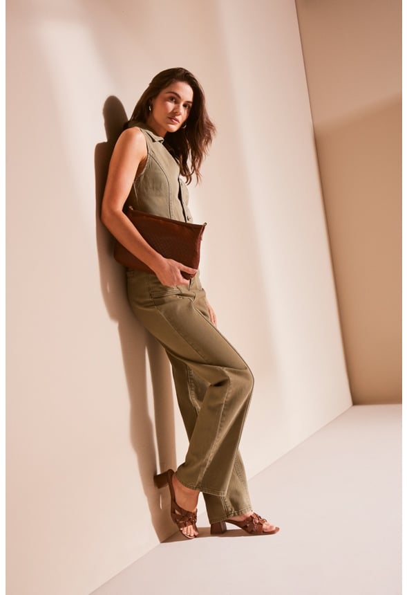 Meadow Heeled Sandal Leather Brown