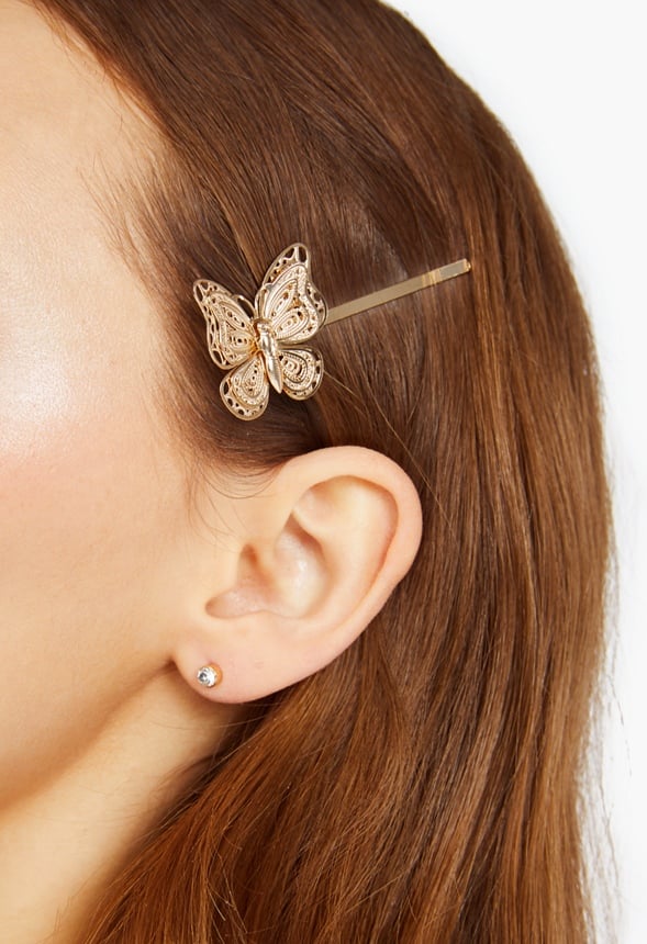 Josie Filigree Butterfly Hairslides Gold