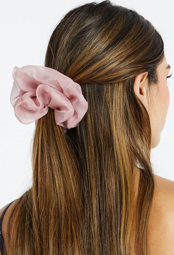 2-Pack Ava Chiffon Fabric Hair Scrunchies Cream/ Blush