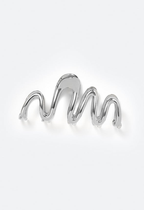 Cai Molten Metal Wave Hair Claw Silver