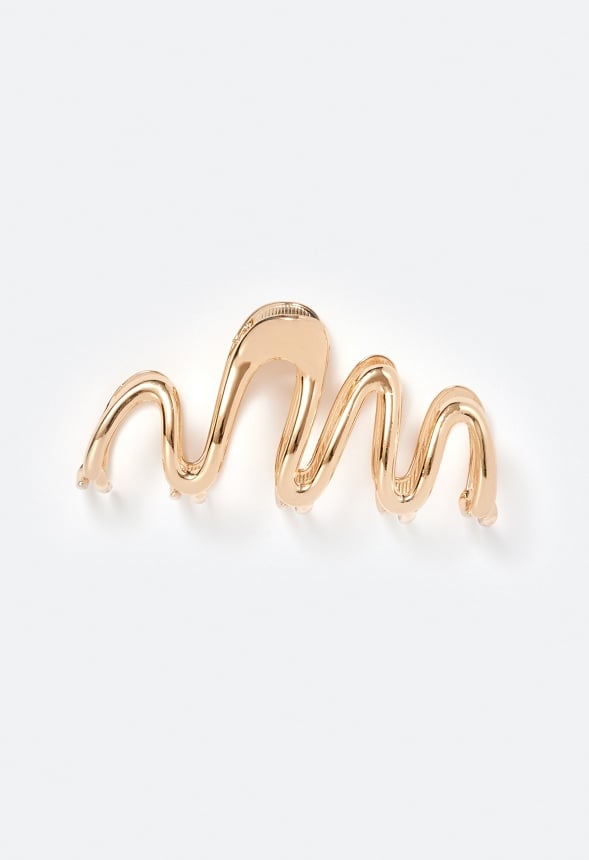 Cai Molten Metal Wave Hair Claw Gold