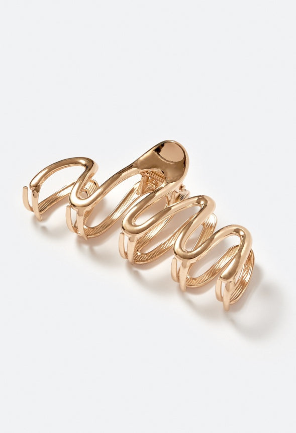 Cai Molten Metal Wave Hair Claw Gold