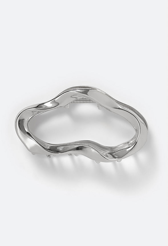 Beth Bold Irregular Cut Out Shape Metal Hair Claw Silver