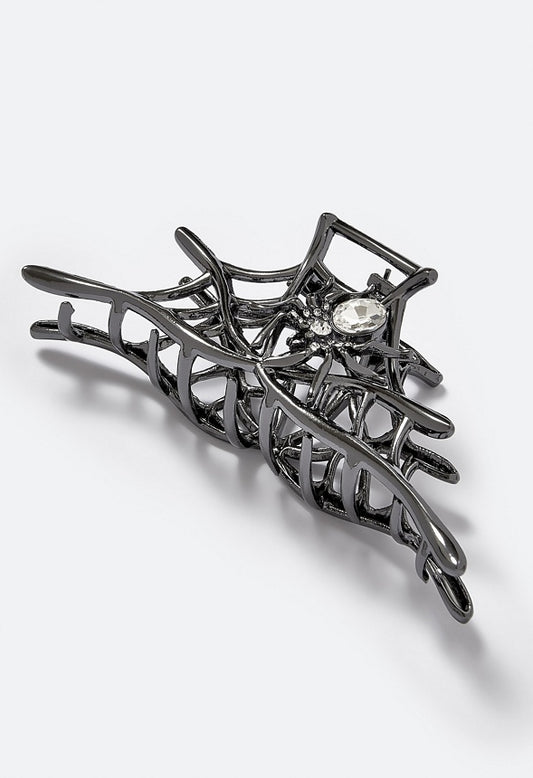 Mave Halloween Spider Web Metal Hair Claw Hematite