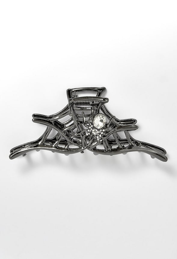 Mave Halloween Spider Web Metal Hair Claw Hematite