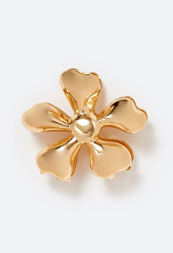 Yola Metal Flower Hair Claw Gold