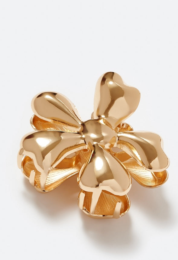 Yola Metal Flower Hair Claw Gold