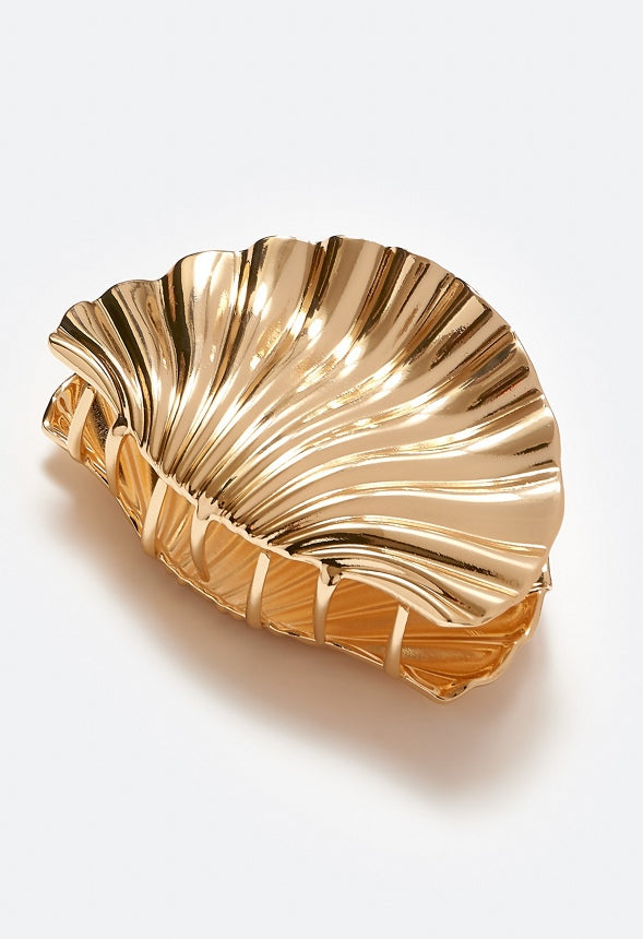 Demi Smooth Metal Shell Hair Claw Gold
