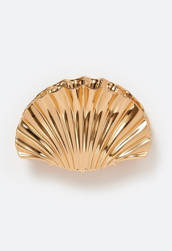 Demi Smooth Metal Shell Hair Claw Gold