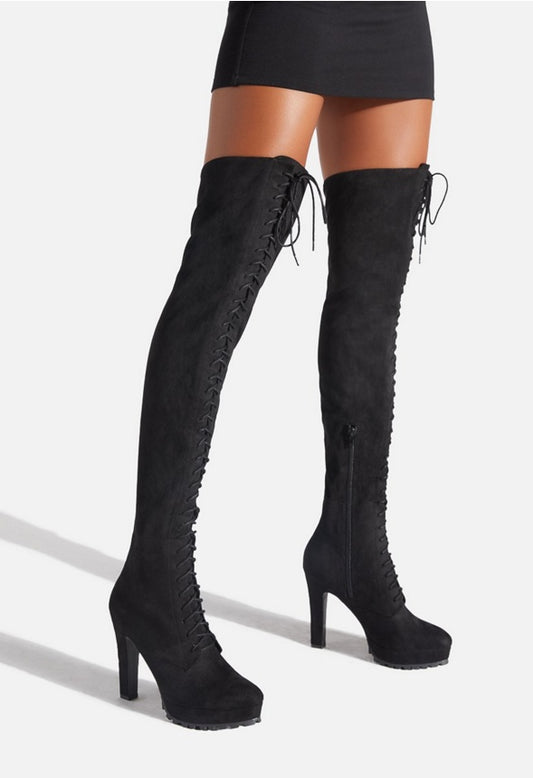 REMI OVER THE KNEE BOOT Black