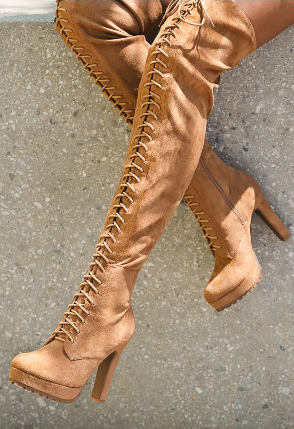REMI OVER THE KNEE BOOT Light Tan