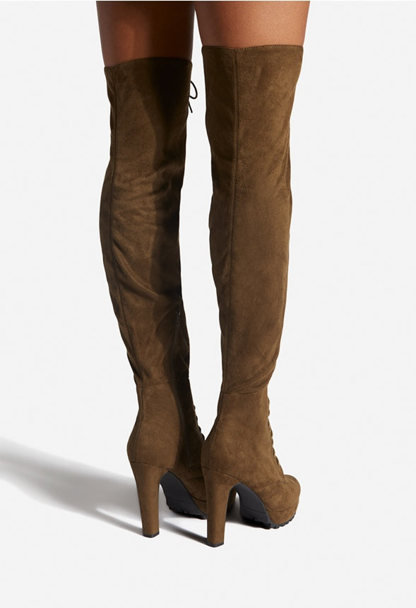 REMI OVER THE KNEE BOOT Dark Olive Night