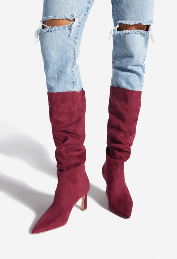 ROBIN RUCHED POINTED-TOE BOOT Cordovan