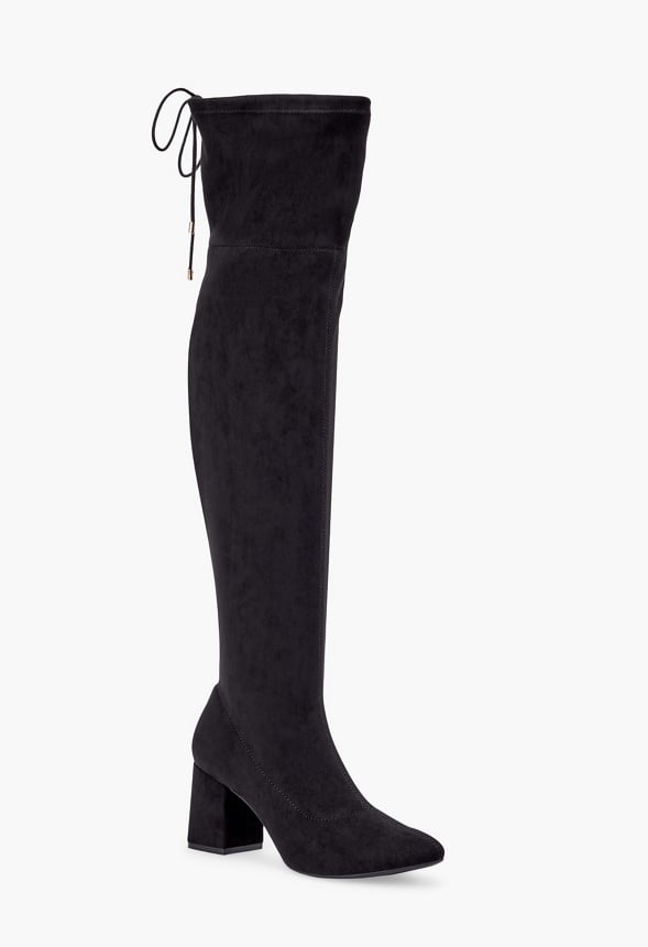 Dauphine Tie Over-The-Knee Boot Black Caviar
