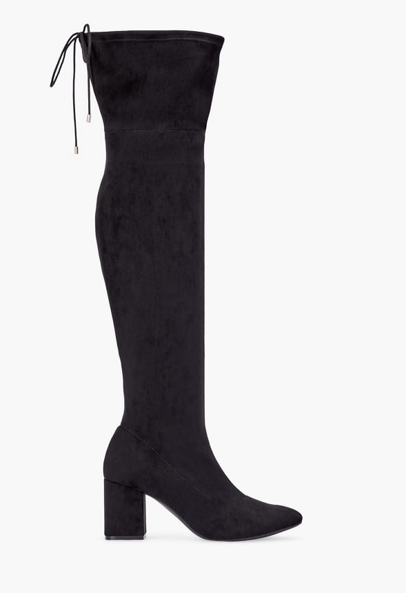 Dauphine Tie Over-The-Knee Boot Black Caviar