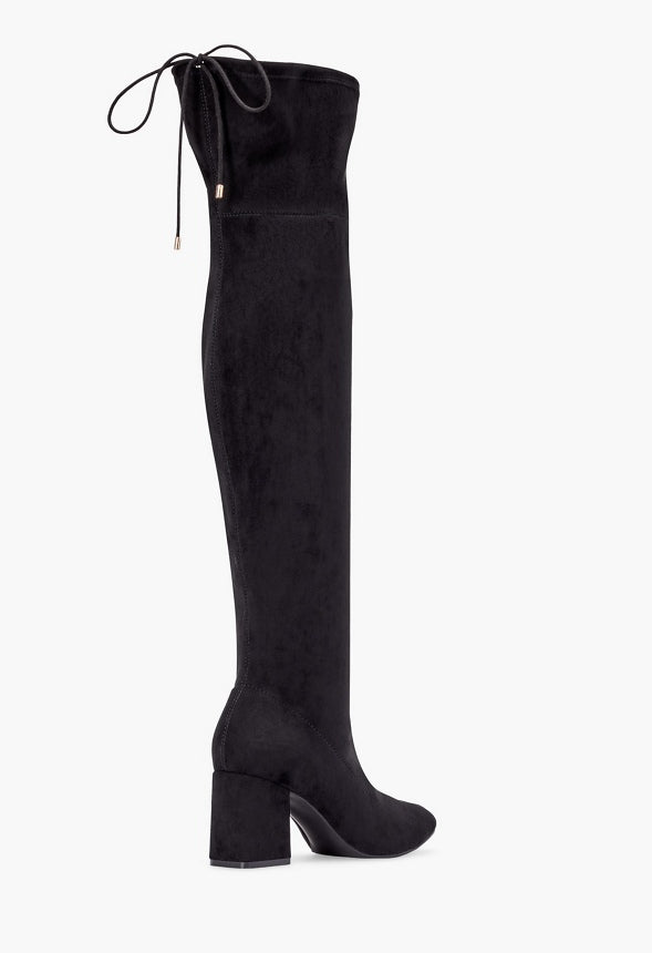 Dauphine Tie Over-The-Knee Boot Black Caviar
