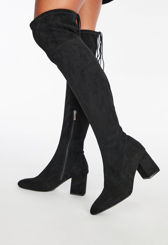 Dauphine Tie Over-The-Knee Boot Black Caviar