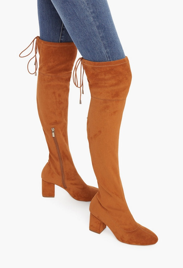 Dauphine Tie Over-The-Knee Boot Camel