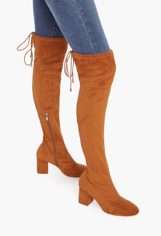 Dauphine Tie Over-The-Knee Boot Camel