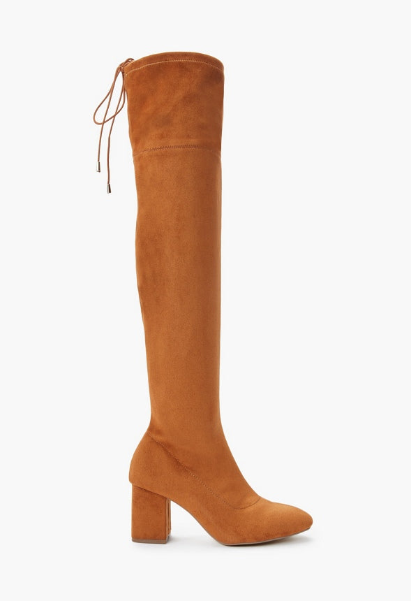 Dauphine Tie Over-The-Knee Boot Camel