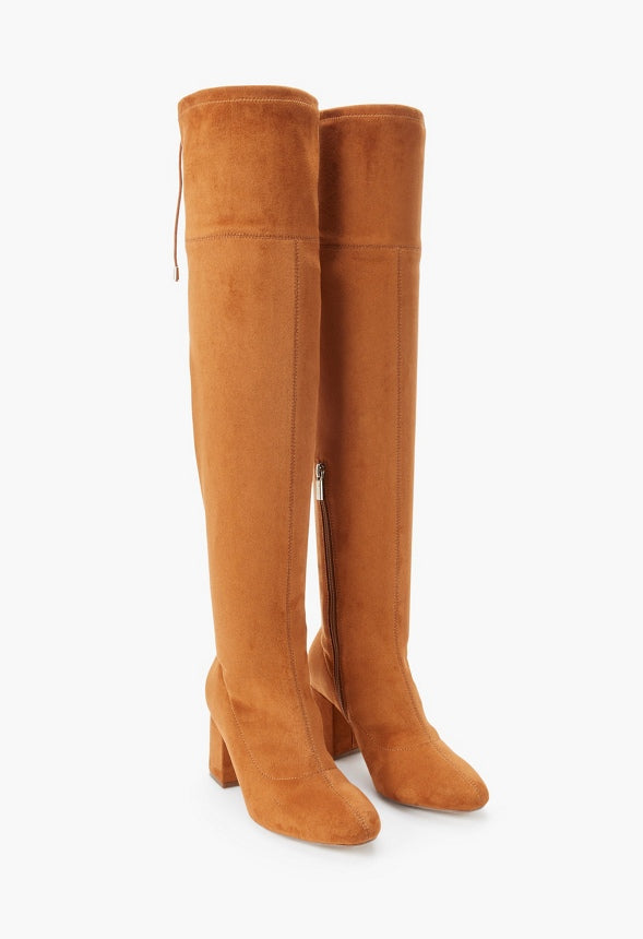 Dauphine Tie Over-The-Knee Boot Camel