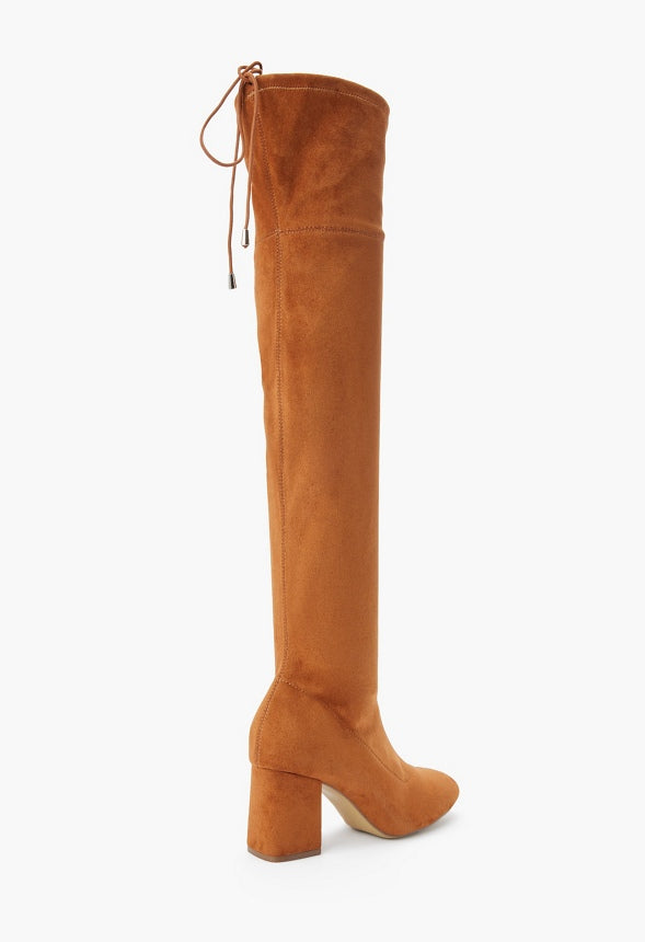 Dauphine Tie Over-The-Knee Boot Camel
