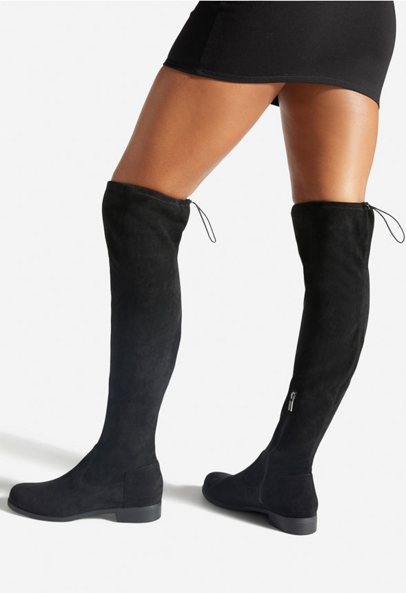 REENA HIGH FLAT BOOT Black