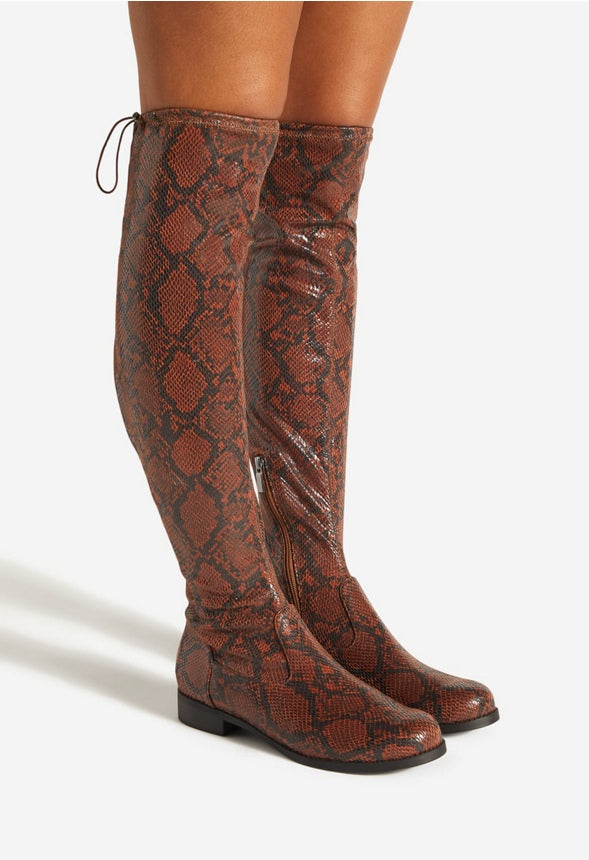 REENA FLAT BOOT Natural Snake