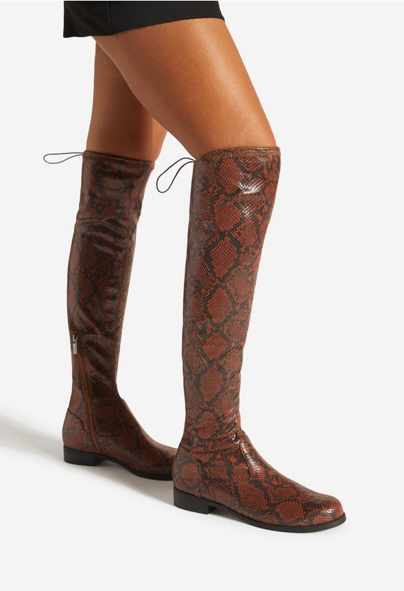 REENA FLAT BOOT Natural Snake