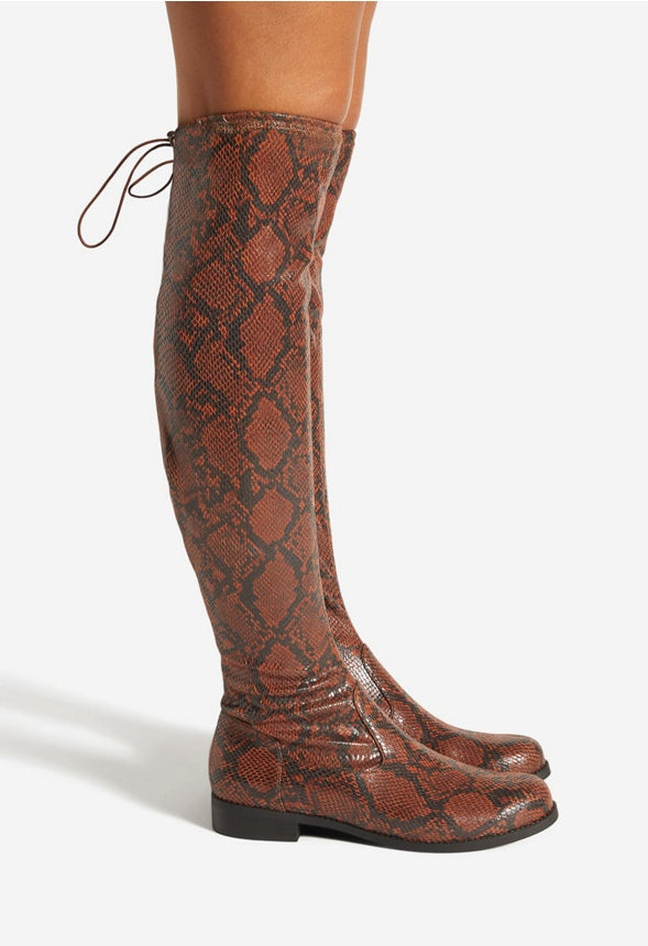 REENA FLAT BOOT Natural Snake