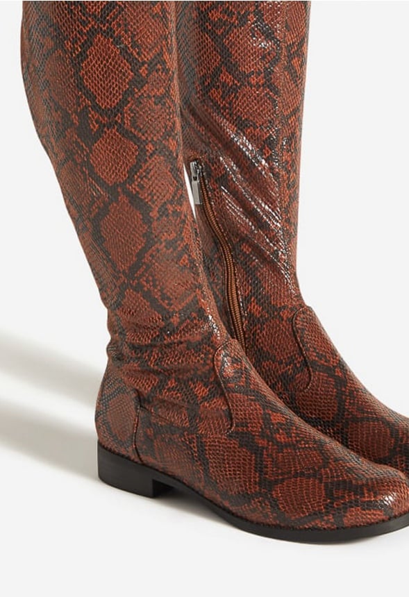 REENA FLAT BOOT Natural Snake