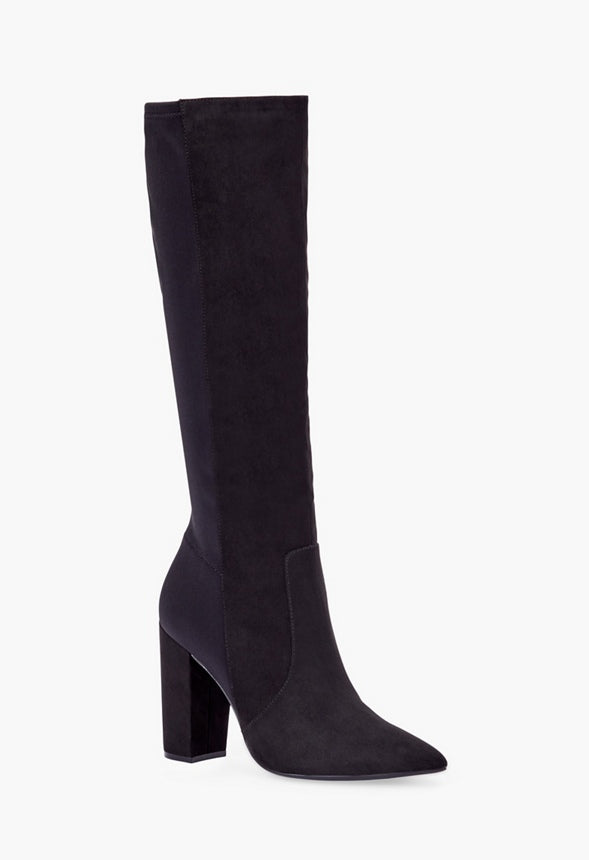 Arlette Block Heeled Boot Black