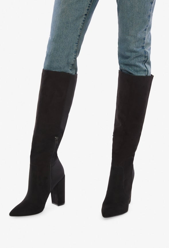 Arlette Block Heeled Boot Black