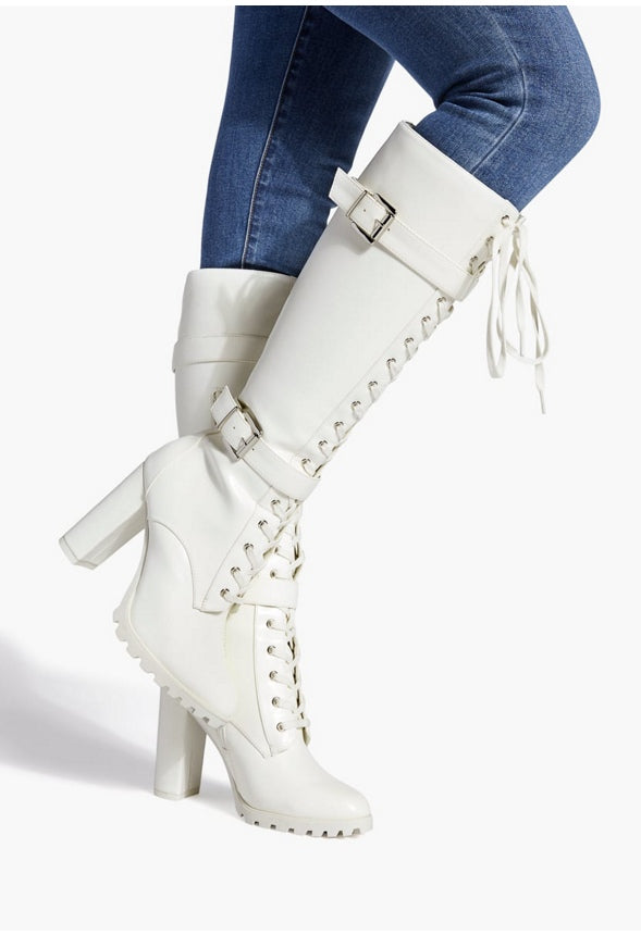 RANGI BLOCK HEEL BOOT Bright White