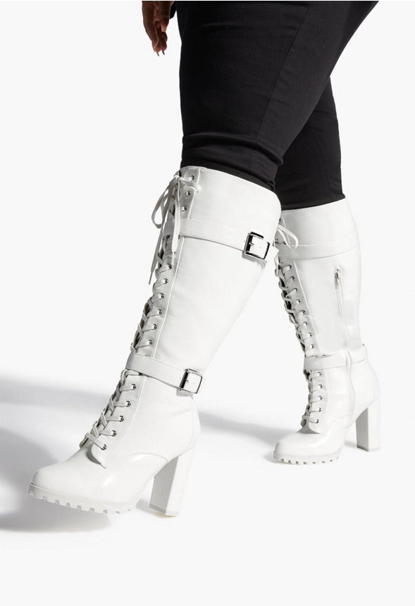 RANGI BLOCK HEEL BOOT Bright White