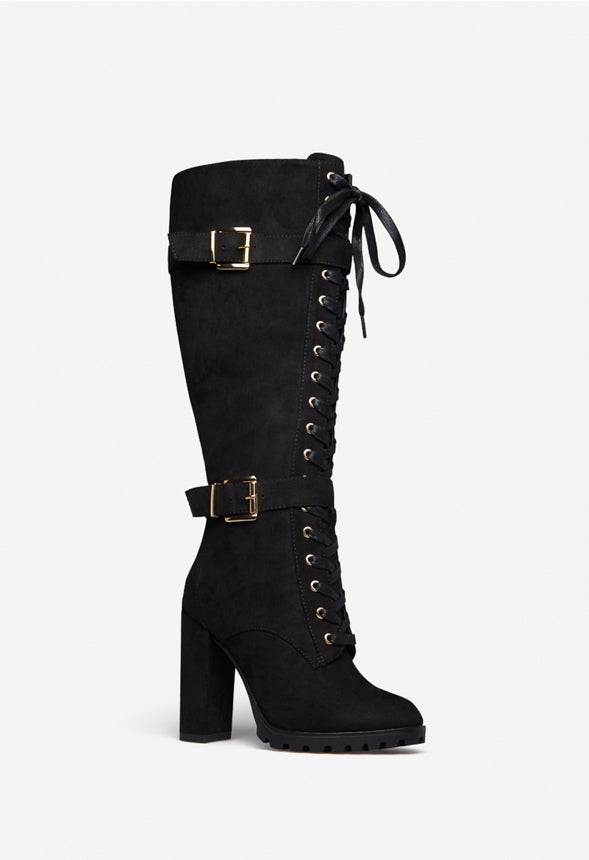 RANGI BLOCK HEEL BOOT Black Caviar