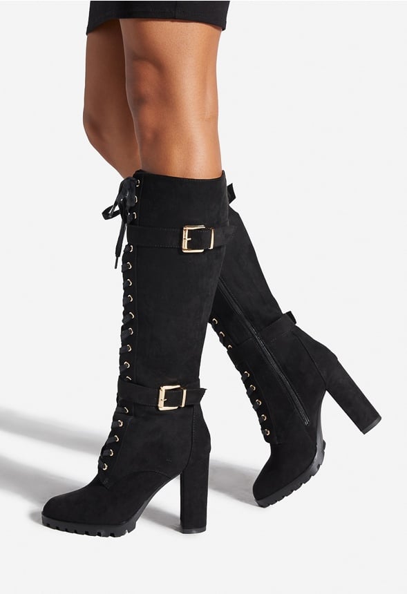 RANGI BLOCK HEEL BOOT Black Caviar