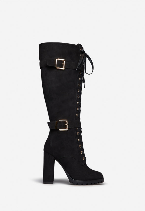 RANGI BLOCK HEEL BOOT Black Caviar