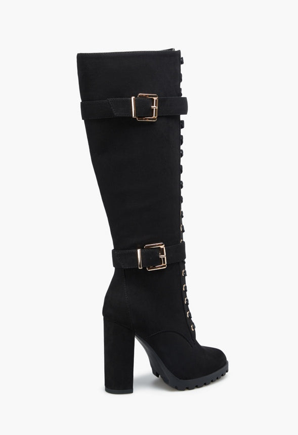 RANGI BLOCK HEEL BOOT Black Caviar