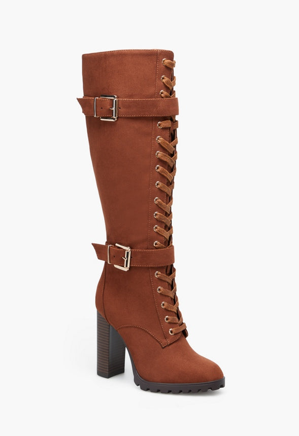 RANGI BLOCK HEEL BOOT Leather Brown