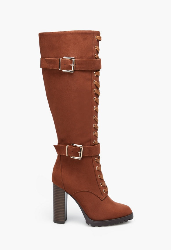 RANGI BLOCK HEEL BOOT Leather Brown