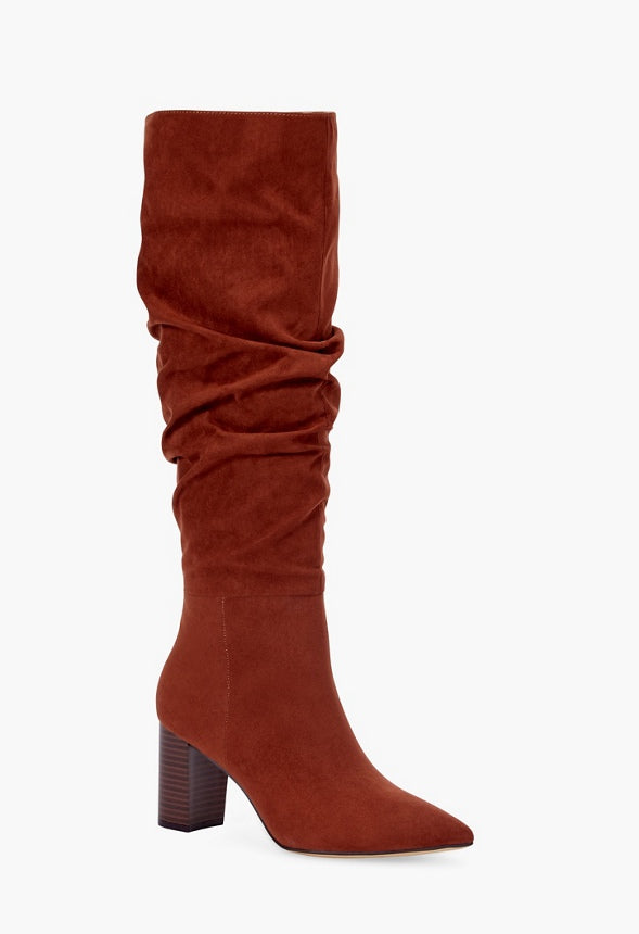 Fiona Slouched Heeled Boot Luggage