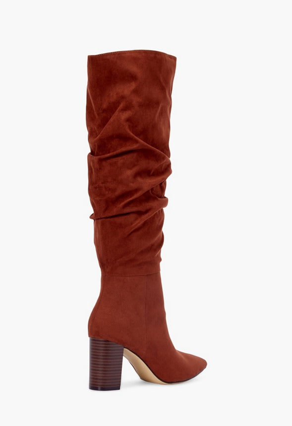 Fiona Slouched Heeled Boot Luggage