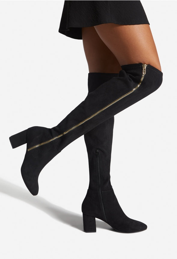 NEVAEH TALL ZIP-UP BOOT Black