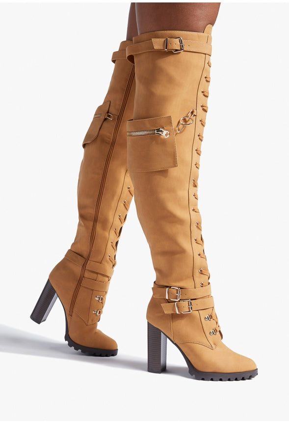ELIRA HEELED BOOT Tan