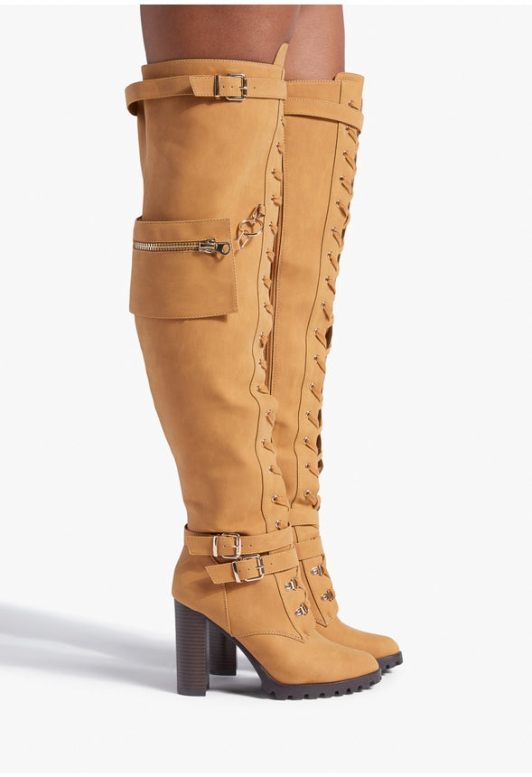 ELIRA HEELED BOOT Tan