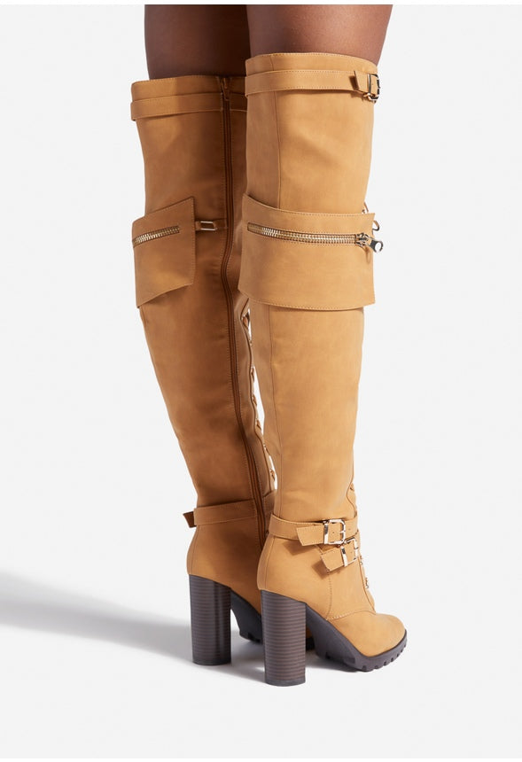 ELIRA HEELED BOOT Tan