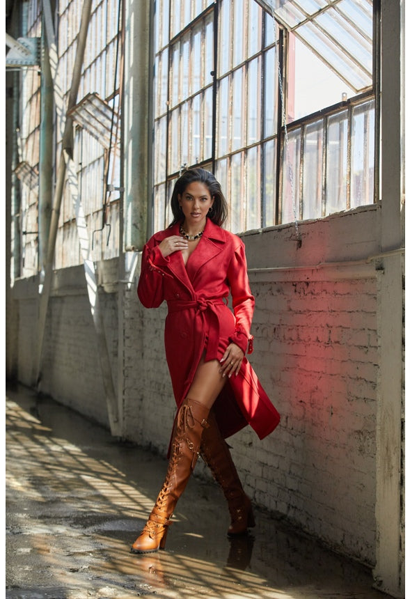 ELIRA HIGH BLOCK HEEL BOOT Leather Brown