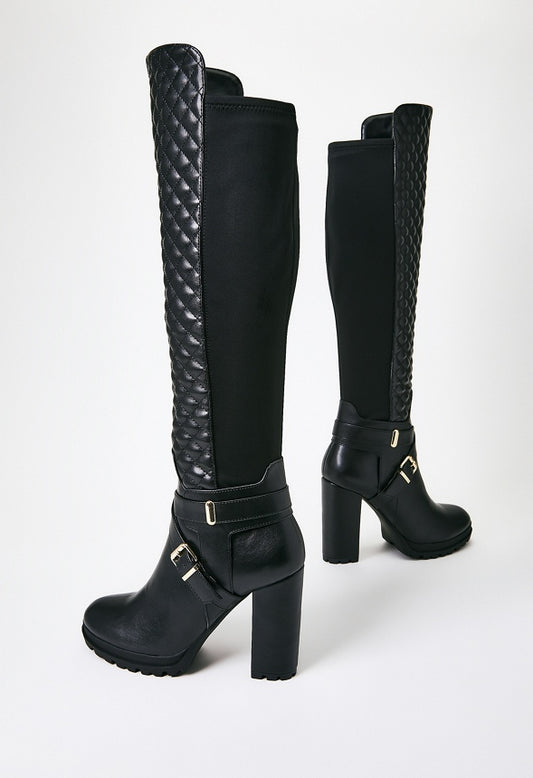 Ebeliz Quilted Front Boot Black Caviar